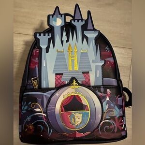 Disney Cinderella Castle Loungefly Backpack with Gold Accents NWT